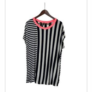 Glitzy Girlz Navy, White Stripes Top, Swimsuit cover size XL